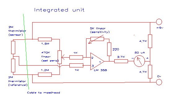Integrated thermal detector circuit